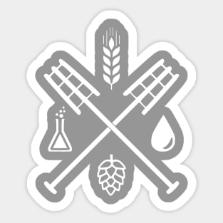 Beer Ingredients Dueling Paddles [Light] (No Outline) Sticker